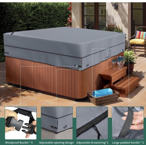 Nwt Heavyduty Waterproof Oxford Material SPA Cover for 85''x 85''Hot Tub cover - Picture 5 of 6